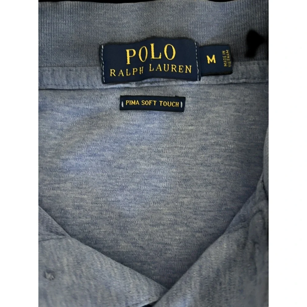Polo Ralph Lauren Pima Soft Touch Mens Polo Short Sleeve Shirt Blue Size M